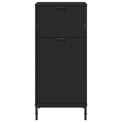 Шкаф за баня Черно 39,5 x 36 x 88 см Инженерно дърво & Метал