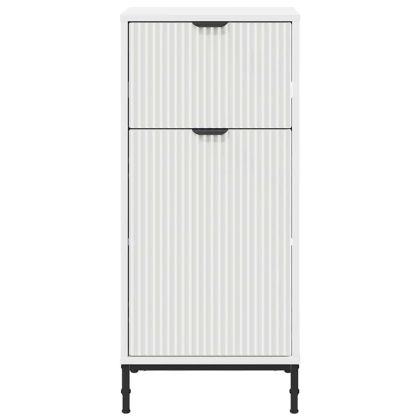 Шкаф за баня с чекмедже с врата Лъскаво бяло 39,5 x 36 x 88 см