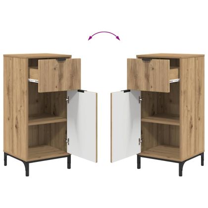 Шкаф за баня Дъб 39,5 x 36 x 88 см Инженерно дърво & Метал