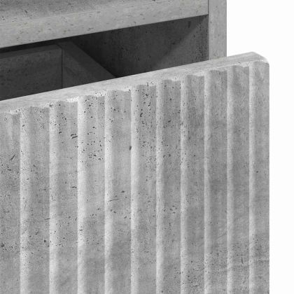 Шкаф за баня с чекмедже Циментено сиво 31,5 x 33 x 190 см