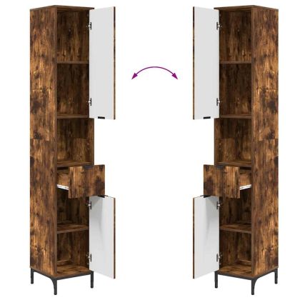 Шкаф за баня с чекмедже с врата Димян дъб 31,5 x 33 x 190 см