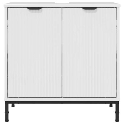 Шкаф за мивка в баня Бяло Със Силен Гланц 60.5 x 33.5 x 61 см