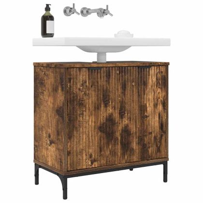 Шкаф за мивка в баня с врата Димян дъб 60,5 x 33,5 x 61 см