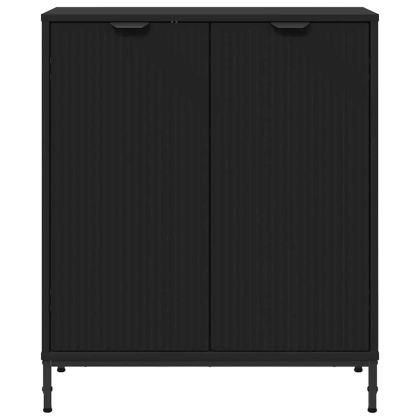 Служебен шкаф Черно 69.5 x 33 x 82 см Инженерно дърво