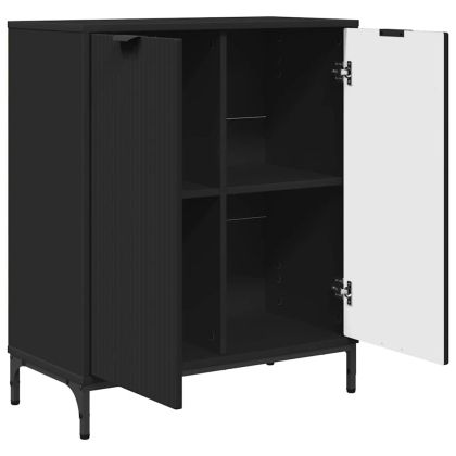 Служебен шкаф Черно 69.5 x 33 x 82 см Инженерно дърво