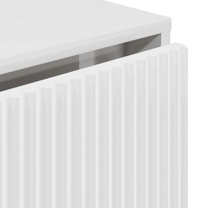 Служебен шкаф с чекмедже Бяло Със Силен Гланц 79.5 x 33 x 82 см