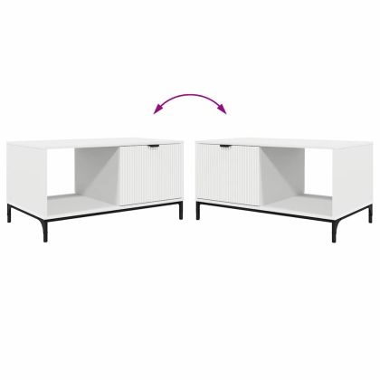 Масичка за кафе Бяло 90 x 49 x 46 см Инженерно дърво