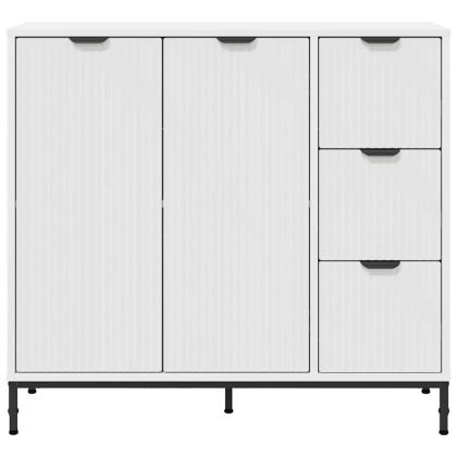 Служебен шкаф с чекмедже Бяло 89.5 x 33 x 82 см Инженерно дърво