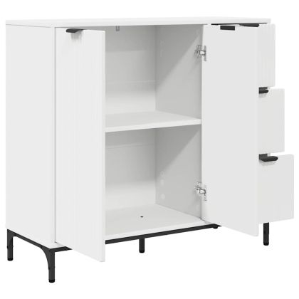 Служебен шкаф с чекмедже Бяло 89.5 x 33 x 82 см Инженерно дърво