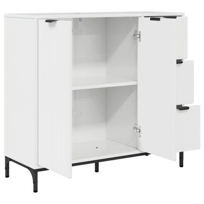 Служебен шкаф Лъскаво бяло 89,5 x 33 x 82 см Инженерно дърво