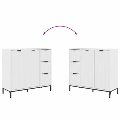 Служебен шкаф Лъскаво бяло 89,5 x 33 x 82 см Инженерно дърво