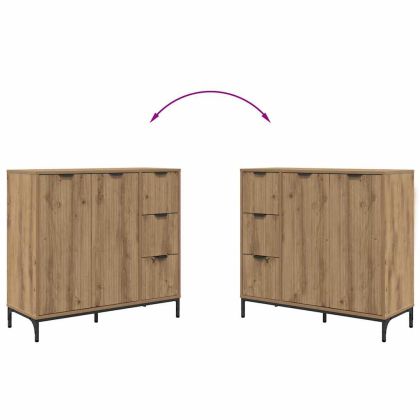 Служебен шкаф дъб артизан 89.5 x 33 x 82 см Инженерно дърво