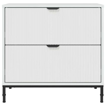 Нощно шкафче с чекмедже Бяло Със Силен Гланц 63.5 x 36 x 61 см
