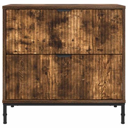 Нощно шкафче Опушен дъб 63.5 x 36 x 61 см Инженерно дърво