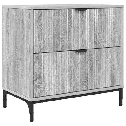 Нощно шкафче Сив сонома 63.5 x 36 x 61 см Инженерно дърво