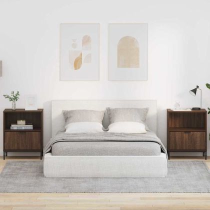 Нощни маси 2 pcs Кафяв дъб 49 x 36 x 61 см Инженерно дърво