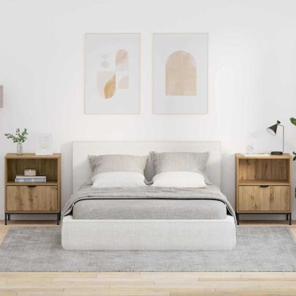 Нощни маси 2 pcs дъб артизан 49 x 36 x 61 см Инженерно дърво
