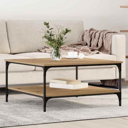 Масичка за кафе дъб артизан 80 x 80 x 40 cm Инженерно дърво