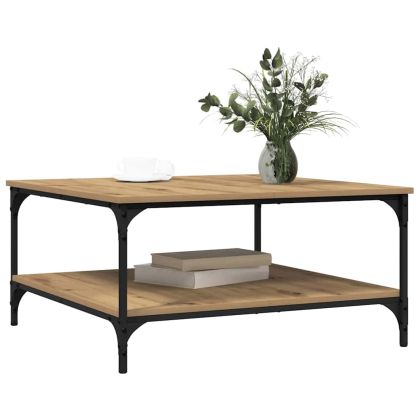 Масичка за кафе дъб артизан 80 x 80 x 40 cm Инженерно дърво