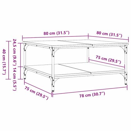 Масичка за кафе Черен дъб 80 x 80 x 40 cm Инженерно дърво