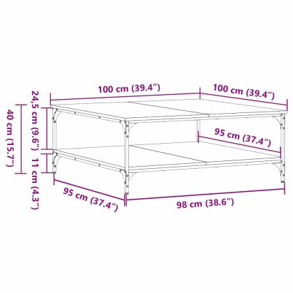 Масичка за кафе Черен дъб 100 x 100 x 40 cm Инженерно дърво