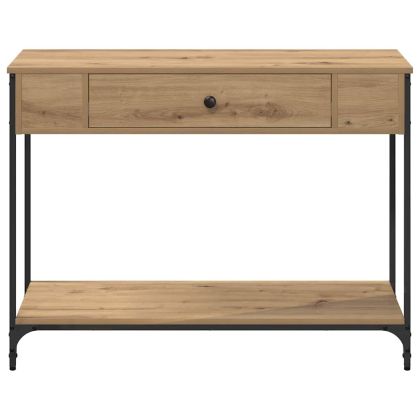 Конзолна маса с рафт Дъб 100 x 34,5 x 75 см Инженерно дърво