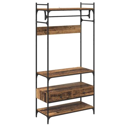 Гардероб с рафт Старо дърво 89 x 39 x 184.5 см Инженерно дърво