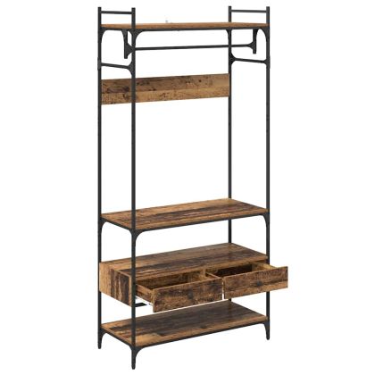 Гардероб с рафт Старо дърво 89 x 39 x 184.5 см Инженерно дърво