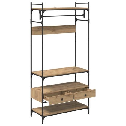 Гардероб с рафт дъб артизан 89 x 39 x 184.5 см Инженерно дърво