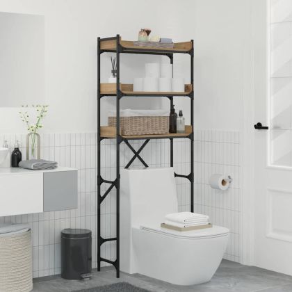 Етажерка за перална машина 67 x 25 x 163 см Инженерно дърво