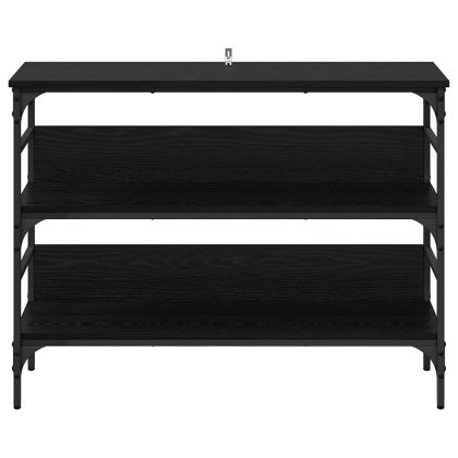 Конзолна маса с рафт Черен дъб 100 x 32 x 75 см Инженерно дърво