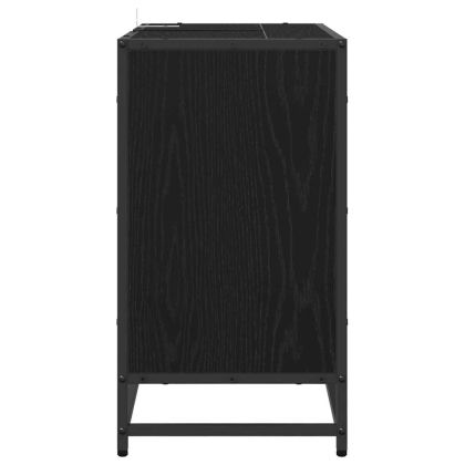 Шкаф за баня с врата Черния дъб 65 x 33 x 60 см Инженерно дърво