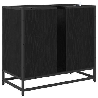 Шкаф за баня с врата Черния дъб 65 x 33 x 60 см Инженерно дърво