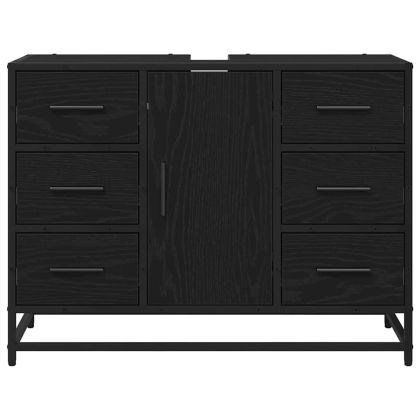 Шкаф за баня с врата Черния дъб 80 x 33 x 60 см Инженерно дърво