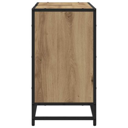 Шкаф за баня с рафт с врата Дъб 65 x 33 x 60 см Инженерно дърво