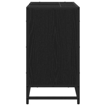 Шкаф за баня с рафт Черния дъб 65 x 33 x 60 см Инженерно дърво