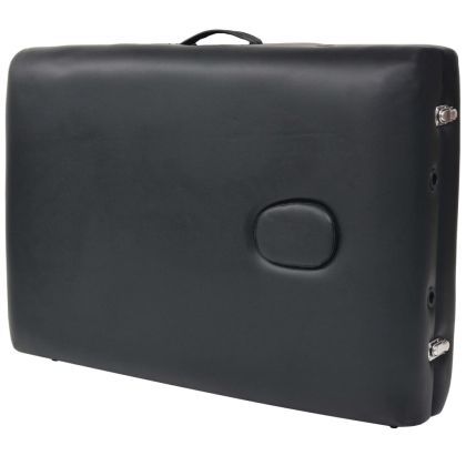 Сгъваема масажна кушетка с 3 зони, 10 см плътен пълнеж, черна