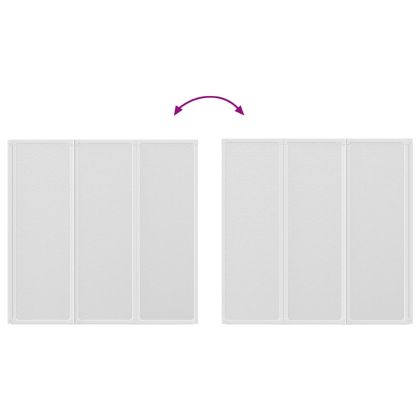 Сгъваем параван за баня с 3 панела, 141 x 132 см.