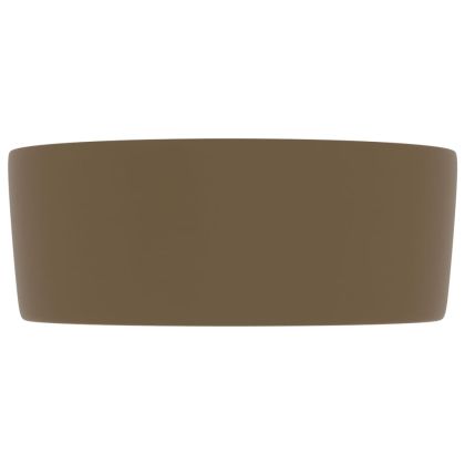 Луксозна кръгла мивка, матово кремава, 40x15 см, керамика