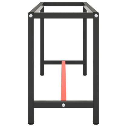 Рамка за работна маса матово черно и червено 140x50x79 см метал