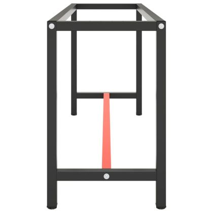 Рамка за работна маса матово черно и червено 170x50x79 см метал