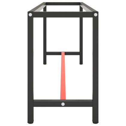 Рамка за работна маса матово черно и червено 190x50x79 см метал