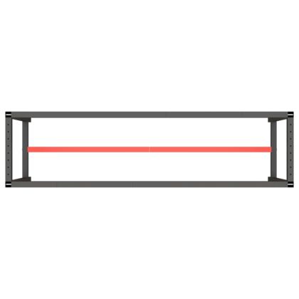 Рамка за работна маса матово черно и червено 210x50x79 см метал