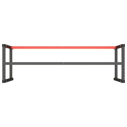 Рамка за работна маса матово черно и червено 180x57x79 см метал