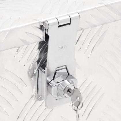 Кутия за съхранение, сребриста, 50x15x20,5 см, алуминий