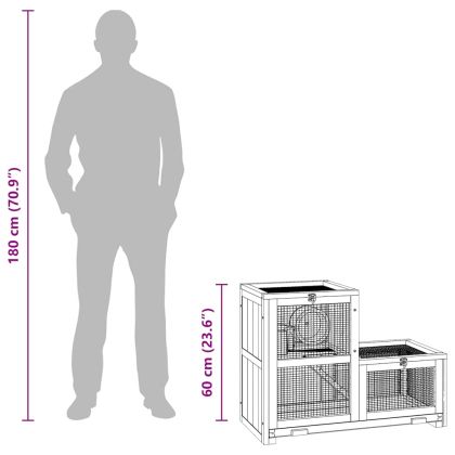 Клетка за хамстери 81x40x60 см масивна ела