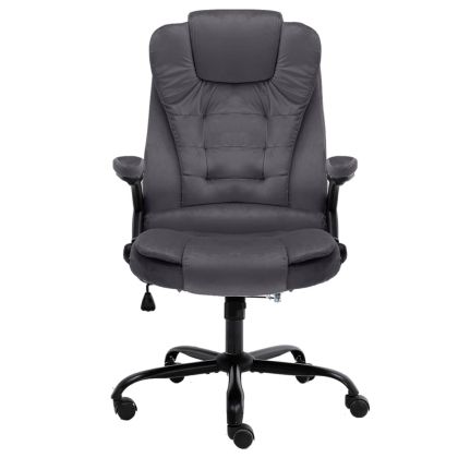 Офис стол, тъмносив, кадифе