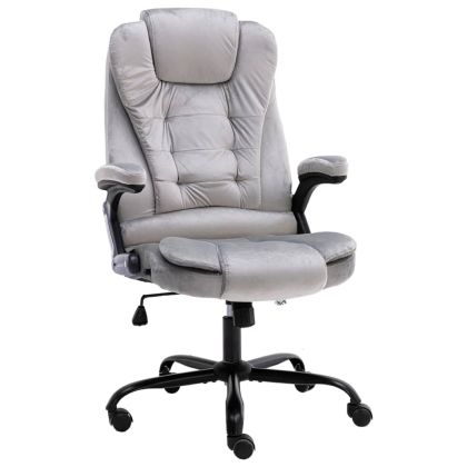 Офис стол, светлосив, кадифе