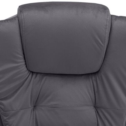 Масажиращ офис стол, тъмносив, кадифе