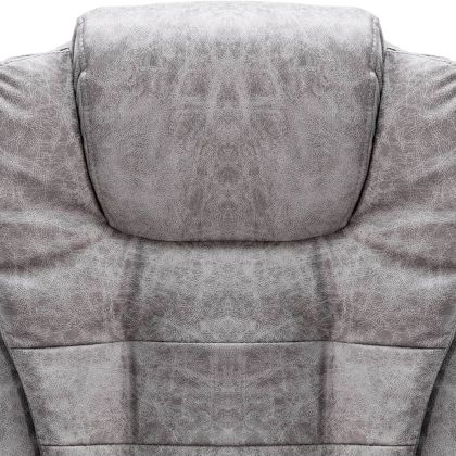 Офис стол, светлосив, изкуствена велурена кожа